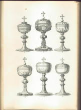 Ornate French antique solid silver gilt Gothic Chapel Set